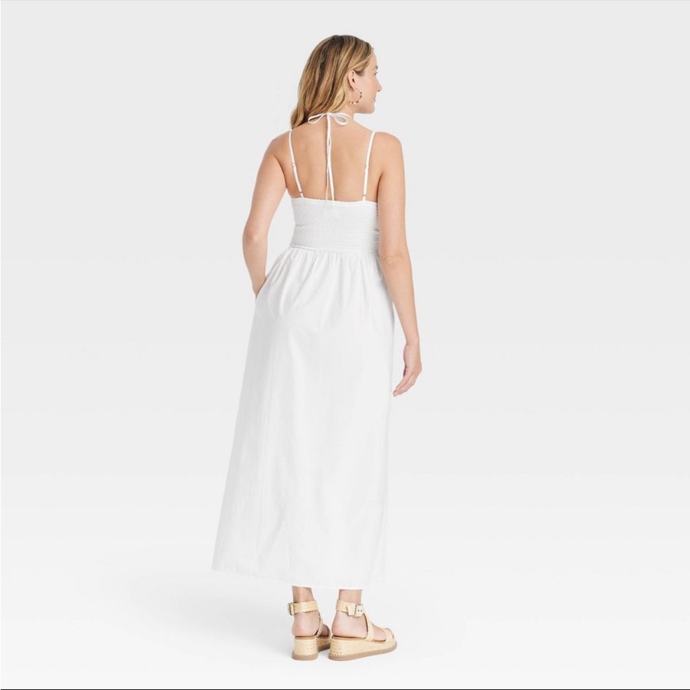Universal Thread White Cotton Halter Strappy Maxi… - image 2
